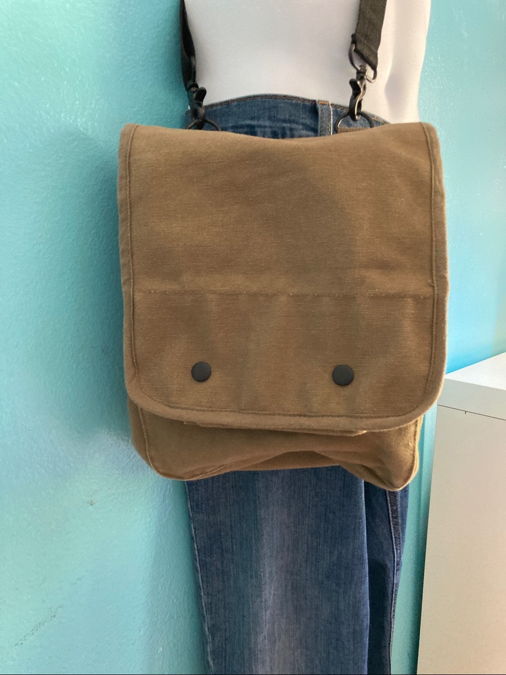 Rothco Heavy Canvas Map Case Shoulder Bag Tech Tablet Pack Mens Olive Crossbody